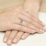 Inel Aur 14K cu Tanzanit 0.50 ct si Diamante 0.05 ct - Imagine 4