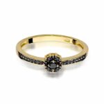 Inel Aur 14k cu Diamante Negre 0.09 ct - Imagine 2
