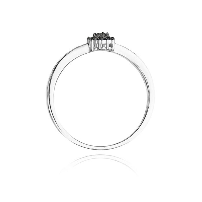 Inel Aur 14k cu Diamante Negre 0.09 ct - Imagine 7