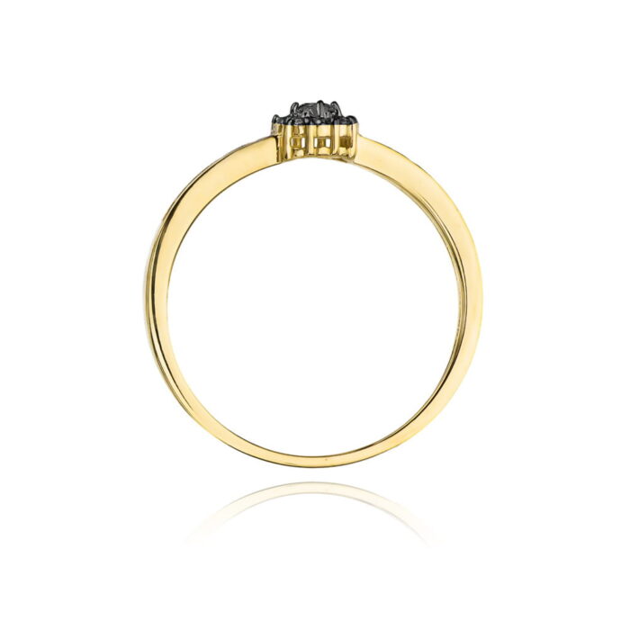 Inel Aur 14k cu Diamante Negre 0.09 ct - Imagine 3
