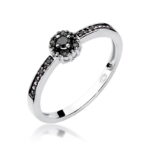 Inel Aur 14k cu Diamante Negre 0.09 ct - Imagine 5