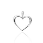 Pandantiv Inima Aur 14K cu Diamant 0.025 ct - Imagine 5