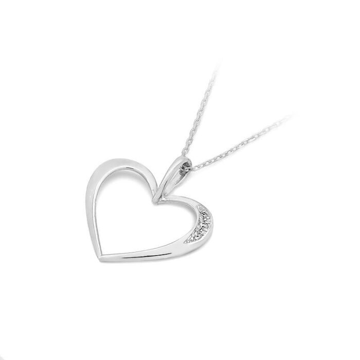 Pandantiv Inima Aur 14K cu Diamant 0.025 ct - Imagine 6