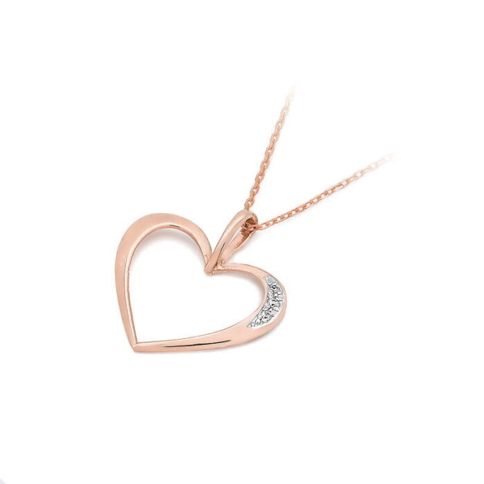 Pandantiv Inima Aur 14K cu Diamant 0.025 ct - Imagine 4