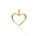 Pandantiv Inima Aur 14K cu Diamant 0.025 ct