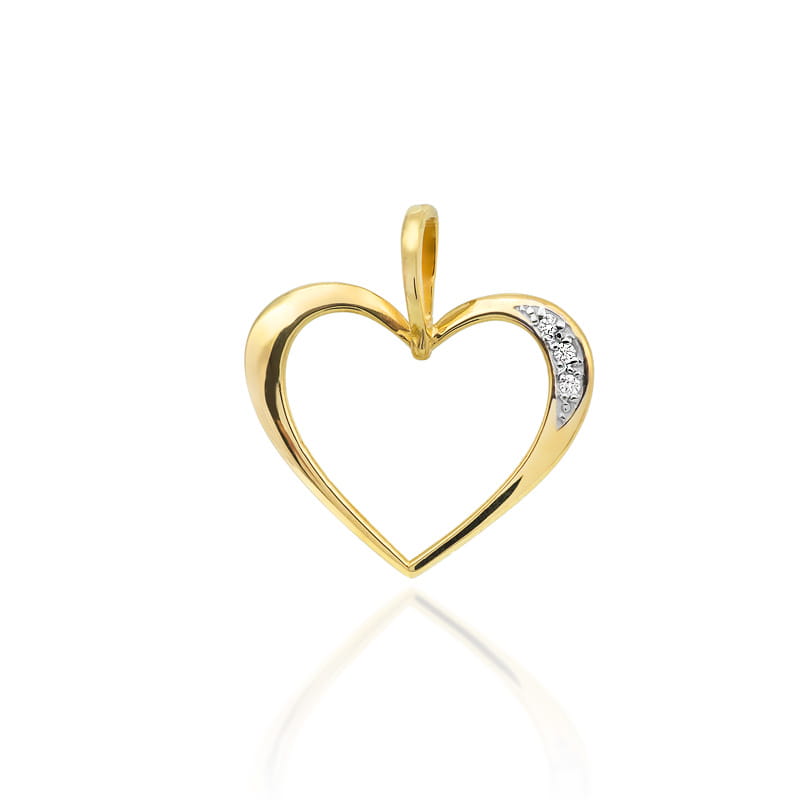 S001-Z-585-B0.025_1.jpg Pandantiv Inima Aur 14K cu Diamant 0.025 ct - Imagine 1