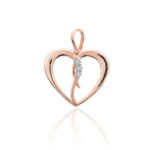 Pandantiv Inima Aur 14K cu Diamante 0.025 ct - Imagine 3