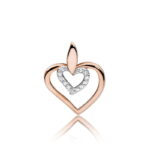 Pandantiv Inima Aur 14K cu Diamante 0.06 ct - Imagine 5