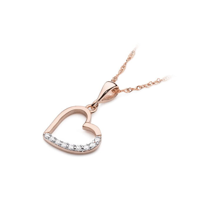 Pandantiv Inima Aur 14K cu Diamante 0.13 ct - Imagine 6