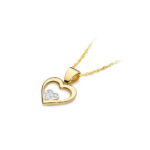 Pandantiv Inima Aur 14k cu Diamante 0.05 ct - Imagine 2