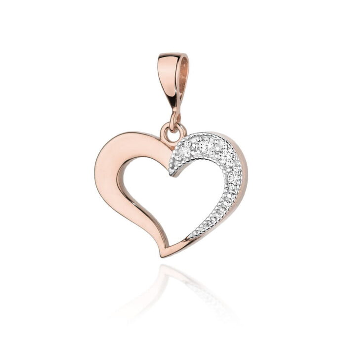 Pandantiv Inima Aur 14K cu Diamante 0.06 ct - Imagine 5