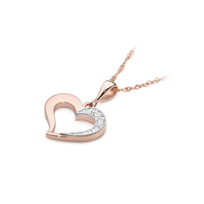 Pandantiv Inima Aur 14K cu Diamante 0.06 ct - Imagine 6