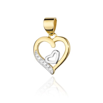 Pandantiv Inima Aur 14K cu Diamante 0.05 ct