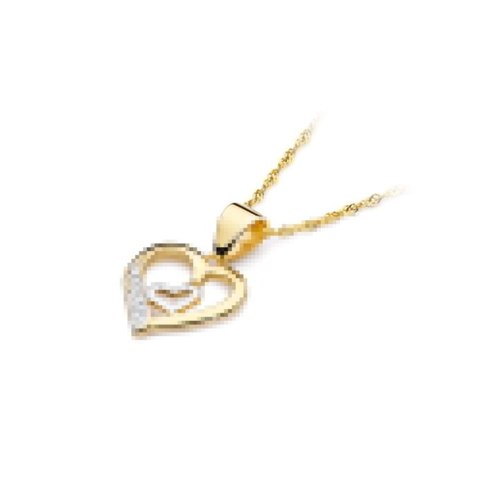 Pandantiv Inima Aur 14K cu Diamante 0.05 ct - Imagine 2