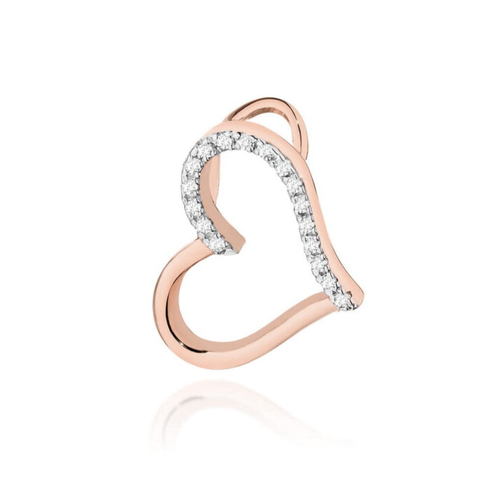 Pandantiv Inima Aur 14k cu Diamante 0.08 ct - Imagine 5