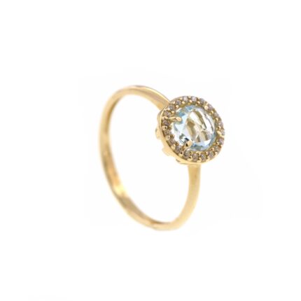 Inel dama din aur galben cu piatră naturală topaz I0199