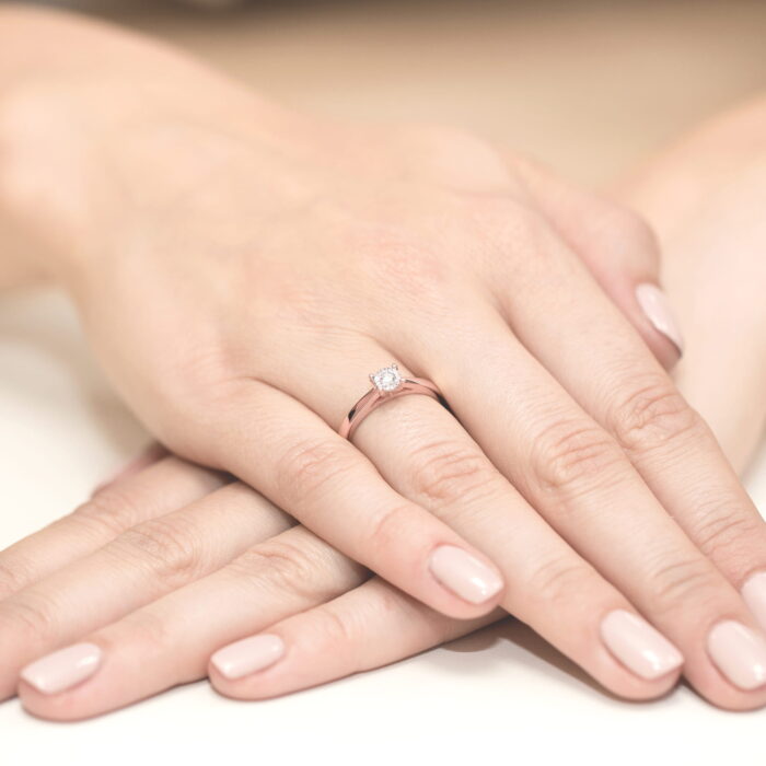 Inel Aur 14K W0007 Diamant Crescut în Laborator 0.08ct - Imagine 8