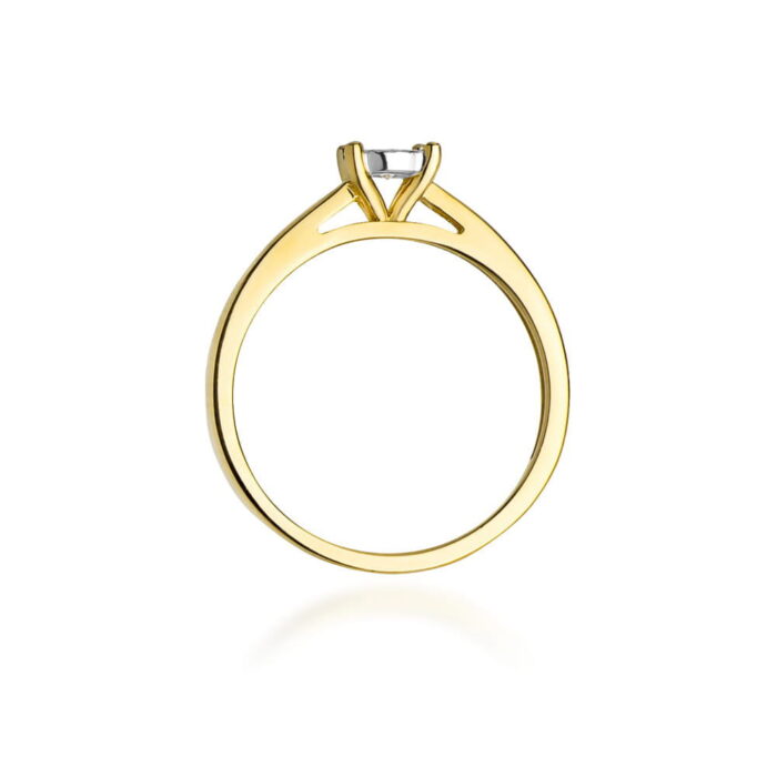 Inel Aur 14K W0007 Diamant Crescut în Laborator 0.08ct - Imagine 3
