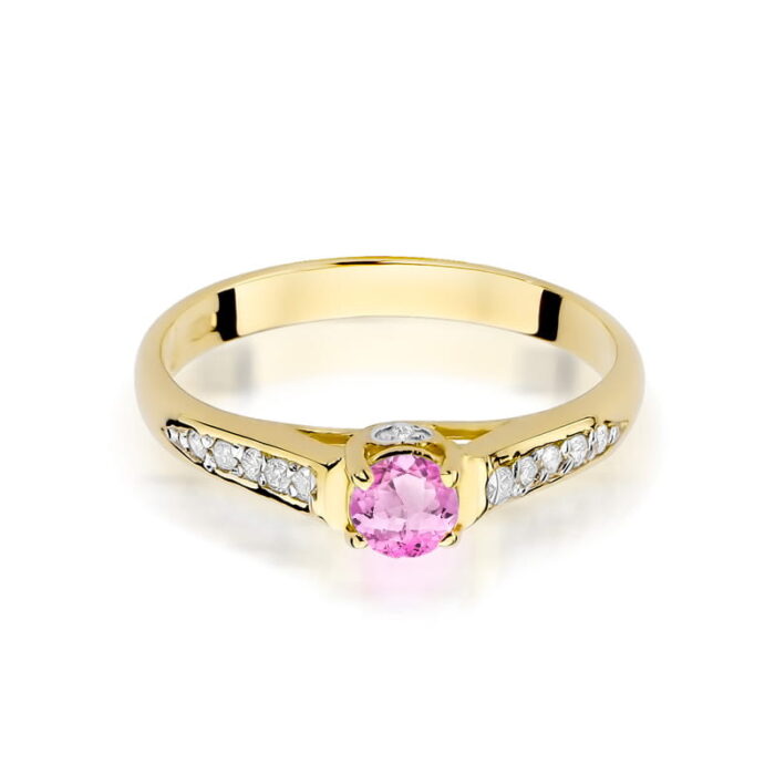 Inel Aur 14K cu Topaz Roz 0.30 ct - Imagine 2