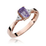 Inel Aur 14K cu Ametist 0.50 ct si Diamante 0.03 ct - Imagine 8