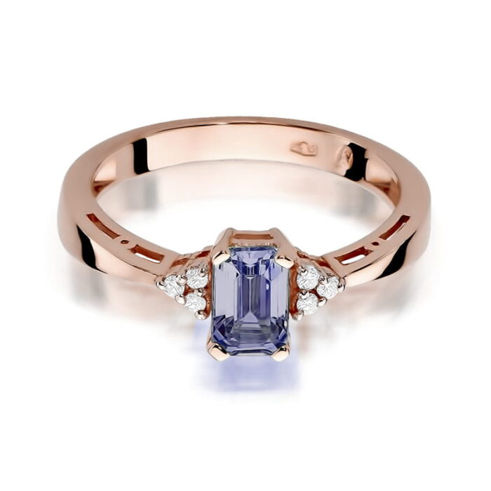 Inel Aur 14K cu Ametist 0.50 ct si Diamante 0.03 ct - Imagine 9