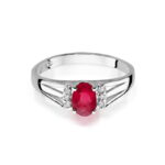 Inel Aur 14K cu Garnet 0.50 ct si Diamante - Imagine 10