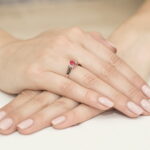 Inel Aur 14K cu Garnet 0.50 ct si Diamante - Imagine 8