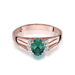 Inel Aur 14K cu Smarald 0.40 ct si Diamante 0.05 ct - Imagine 9
