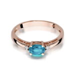 Inel Aur 14K cu Topaz 0.50 ct si Diamante 0.03 ct - Imagine 9