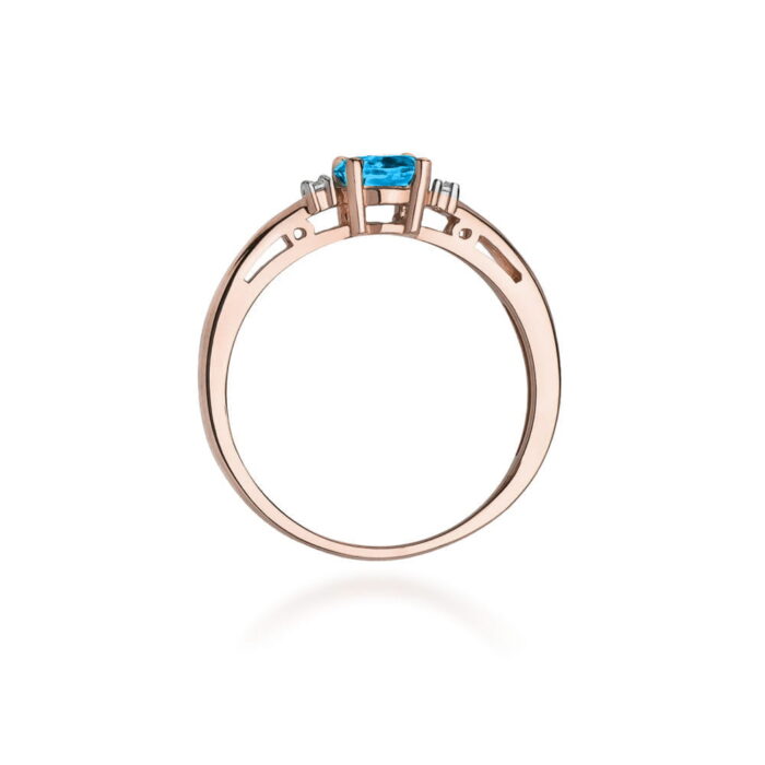 Inel Aur 14K cu Topaz 0.50 ct si Diamante 0.03 ct - Imagine 10