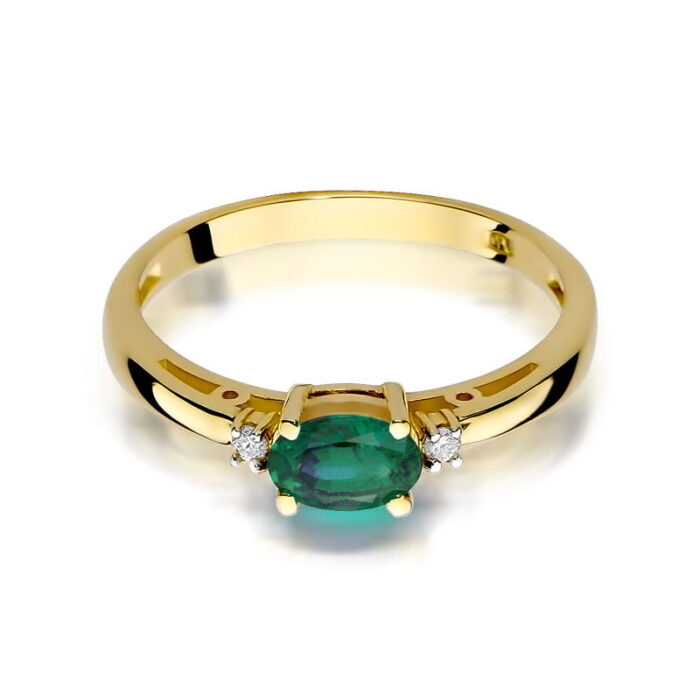 Inel Aur 14k cu Smarald 0.40 ct - Imagine 2