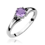 Inel Aur 14K cu Ametist 0.50 ct si Diamante Negre 0.029 ct - Imagine 3