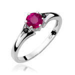 Inel Aur 14K cu Rodolit 0.60 ct si Diamante Negre 0.029 ct - Imagine 4
