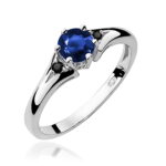 Inel Aur 14k cu Safir 0.50 ct si Diamante Negre 0.029 ct - Imagine 4