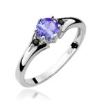 Inel Aur 14K cu Tanzanit 0.50 ct si Diamante Negre 0.029 ct - Imagine 4