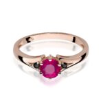 Inel Aur 14K cu Rodolit 0.60 ct si Diamante Negre 0.029 ct - Imagine 8