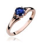 Inel Aur 14k cu Safir 0.50 ct si Diamante Negre 0.029 ct - Imagine 7