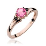 Inel Aur 14K cu Topaz Roz 0.60 ct si Diamante Negre 0.029 ct - Imagine 7