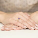 Inel Aur 14K cu Ametist 0.50 ct si Diamante Negre 0.029 ct - Imagine 5