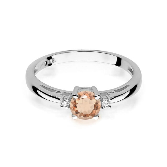 Inel Aur 14K cu Morganit 0.40 ct si Diamante Naturale 0.03 ct - Imagine 6