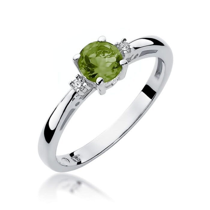 Inel Aur 14K cu Peridot 0.60 ct si Diamante 0.03 ct - Imagine 9