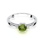 Inel Aur 14K cu Peridot 0.60 ct si Diamante 0.03 ct - Imagine 10
