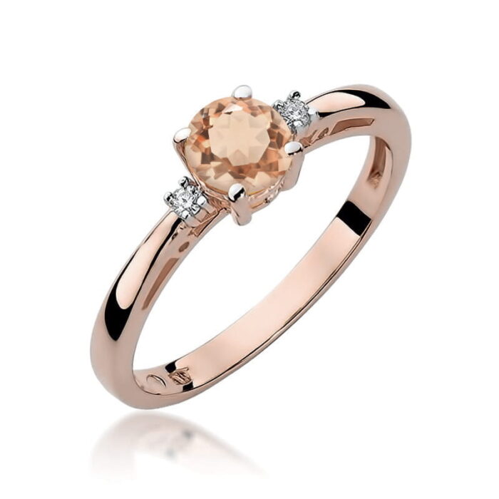 Inel Aur 14K cu Morganit 0.40 ct si Diamante Naturale 0.03 ct - Imagine 9