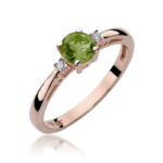 Inel Aur 14K cu Peridot 0.60 ct si Diamante 0.03 ct - Imagine 5