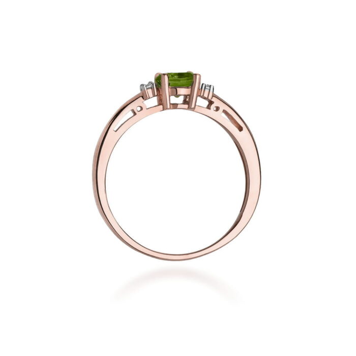 Inel Aur 14K cu Peridot 0.60 ct si Diamante 0.03 ct - Imagine 7
