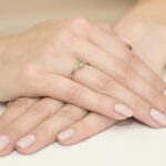 Inel Aur 14K cu Peridot 0.60 ct si Diamante 0.03 ct - Imagine 8