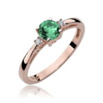 Inel Aur 14K cu Smarald 0.50 ct si Diamante 0.03 ct - Imagine 8