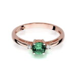 Inel Aur 14K cu Smarald 0.50 ct si Diamante 0.03 ct - Imagine 9
