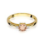 Inel Aur 14K cu Morganit 0.40 ct si Diamante Naturale 0.03 ct - Imagine 2