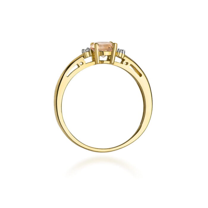 Inel Aur 14K cu Morganit 0.40 ct si Diamante Naturale 0.03 ct - Imagine 3